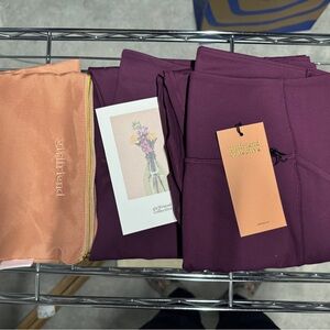 Set of 2x Girlfriend Collective Purple Leggings w/ Pockets